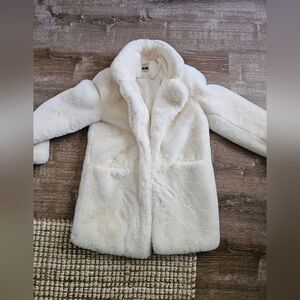 APPARIS faux fur off white coat, size M